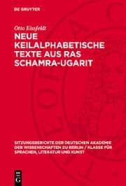 Cover von Neue Keilalphabetische Texte aus Ras Schamra-Ugarit