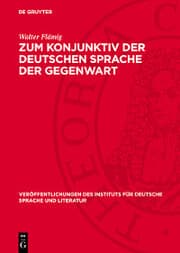 Cover von Zum Konjunktiv der Deutschen Sprache der Gegenwart