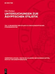 Cover von Grundzüge der Stilistik in den altaegyptischen Pyramidentexten