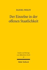 Cover von Der Einzelne in der offenen Staatlichkeit