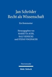 Cover von Jan Schröder: Recht als Wissenschaft