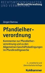 Cover von Pfandleiherverordnung