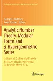 Cover von Analytic Number Theory, Modular Forms and q-Hypergeometric Series