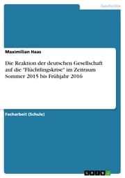 Cover von Die Reaktion der deutschen Gesellschaft auf die 'Flüchtlingskrise' im Zeitraum Sommer 2015 bis Frühjahr 2016
