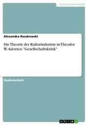 Cover von Die Theorie der Kulturindustrie in Theodor W. Adornos 'Gesellschaftskritik'