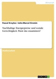 Cover von Nachhaltige Energiepreise und soziale Gerechtigkeit. Passt das zusammen?
