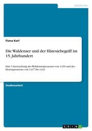 Cover von Die Waldenser und der Häresiebegriff im 15. Jahrhundert