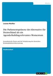 Cover von Die Parlamentspräsenz der Alternative für Deutschland als ein Agenda-Building-relevantes Momentum