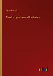 Cover von Theodor Lipps' neuere Urteilslehre