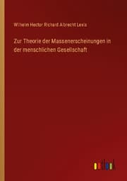 Cover von Zur Theorie der Massenerscheinungen in der menschlichen Gesellschaft