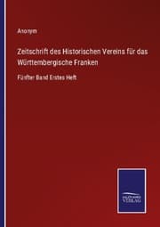 Cover von Zeitschrift des Historischen Vereins für das Württembergische Franken