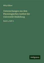 Cover von Untersuchungen aus dem Physiologischen Institut der Universität Heidelberg