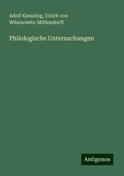 Cover von Philologische Untersuchungen