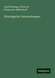 Cover von Philologische Untersuchungen