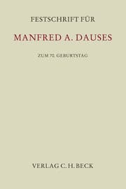 Cover von Festschrift für Manfred A. Dauses zum 70. Geburtstag