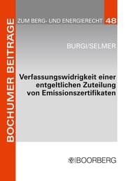 Cover von Verfassungswidrigkeit einer entgeltlichen Zuteilung von Emissionszertifikaten