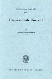 Cover von Das personale Unrecht.