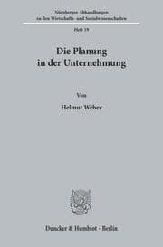 Cover von Die Planung in der Unternehmung.