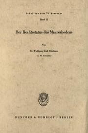 Cover von Der Rechtsstatus des Meeresbodens.