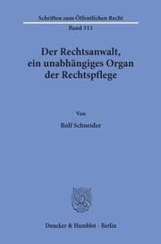 Cover von Der Rechtsanwalt, ein unabhängiges Organ der Rechtspflege.