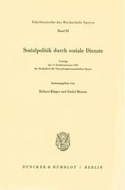 Cover von Sozialpolitik durch soziale Dienste.