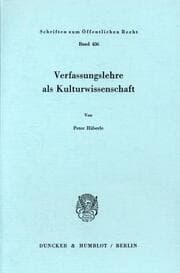 Cover von Verfassungslehre als Kulturwissenschaft.