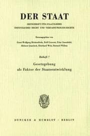 Cover von Gesetzgebung als Faktor der Staatsentwicklung.