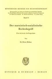 Cover von Der marxistisch-sozialistische Rechtsbegriff.