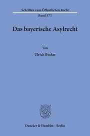 Cover von Das bayerische Asylrecht.