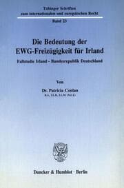 Cover von Die Bedeutung der EWG-Freizügigkeit für Irland.