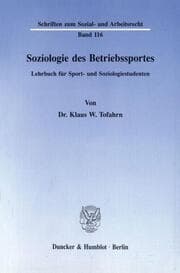 Cover von Soziologie des Betriebssportes.