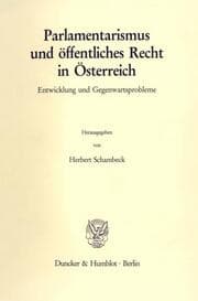 Cover von Parlamentarismus und öffentliches Recht in Österreich.