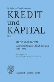 Cover von Kredit und Kapital.