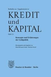 Cover von Konzepte und Erfahrungen der Geldpolitik.