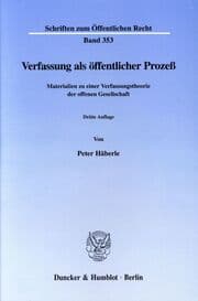 Cover von Verfassung als öffentlicher Prozeß.