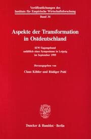 Cover von Aspekte der Transformation in Ostdeutschland.
