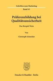 Cover von Präferenzbildung bei Qualitätsunsicherheit.