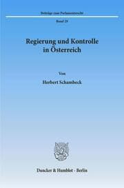 Cover von Regierung und Kontrolle in Österreich.