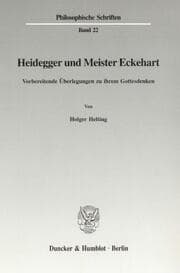 Cover von Heidegger und Meister Eckehart.