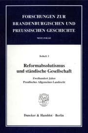 Cover von Reformabsolutismus und ständische Gesellschaft.