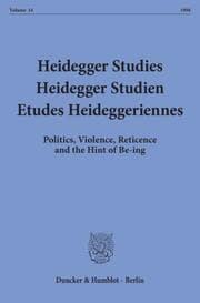 Cover von Heidegger Studies - Heidegger Studien - Etudes Heideggeriennes.