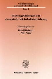Cover von Existenzgründungen und dynamische Wirtschaftsentwicklung.