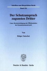 Cover von Der Schutzanspruch zugunsten Dritter.