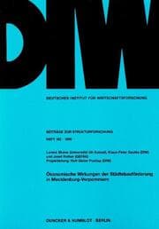 Cover von Ökonomische Wirkungen der Städtebauförderung in Mecklenburg-Vorpommern.
