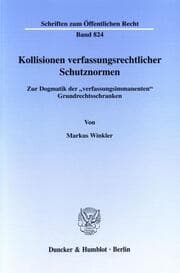 Cover von Kollisionen verfassungsrechtlicher Schutznormen.