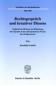 Cover von Rechtsgespräch und kreativer Dissens.