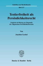 Cover von Testierfreiheit als Persönlichkeitsrecht