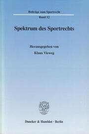Cover von Spektrum des Sportrechts.