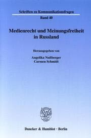 Cover von Medienrecht und Meinungsfreiheit in Russland