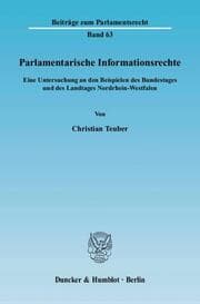 Cover von Parlamentarische Informationsrechte
